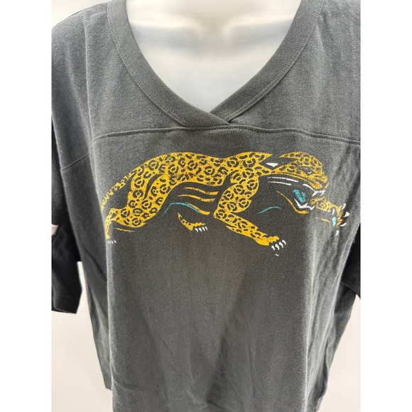 47 Brand Jacksonville Jaguars Tee Shirt V-Neck Grey Womens XLarge New - Picture 7 of 8